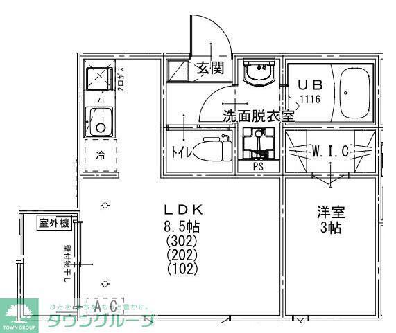 ASTRO RESIDENCE 西大宮(1LDK/2階)の間取り写真