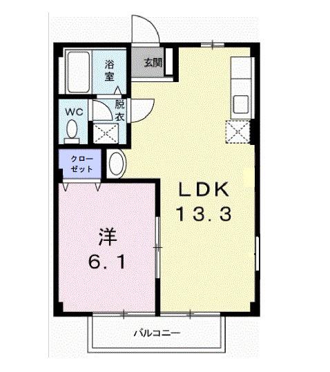 エステートII(1LDK/1階)の間取り写真
