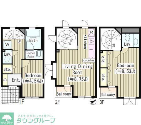 ベルメゾン(2LDK/1階)の間取り写真