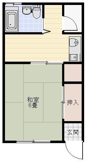 コーポコシバラ1号棟(1K/1階)の間取り写真
