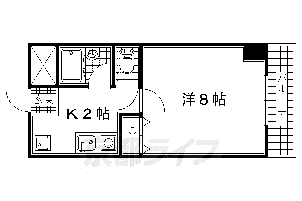 モリスワン(1K/4階)の間取り写真
