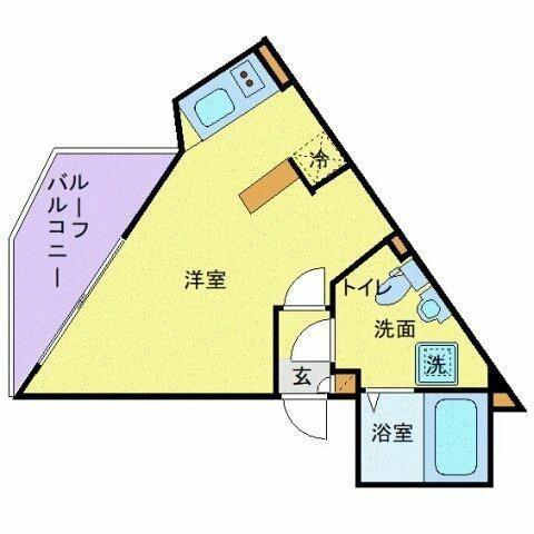 フラッフィー田園調布(ワンルーム/3階)の間取り写真
