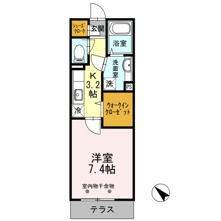 エヌビレッジ(1K/3階)の間取り写真