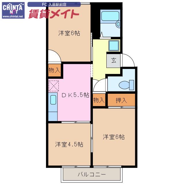 ルミナーリア(3DK/1階)の間取り写真