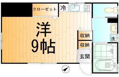 サンライズ椿森(ワンルーム/1階)の間取り写真
