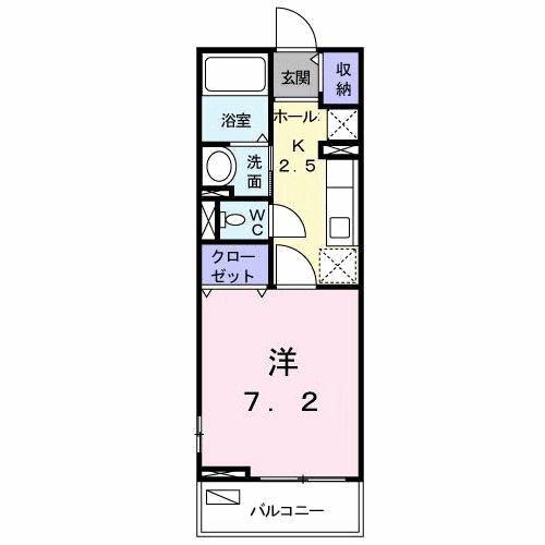 アーバンハウス(1K/2階)の間取り写真