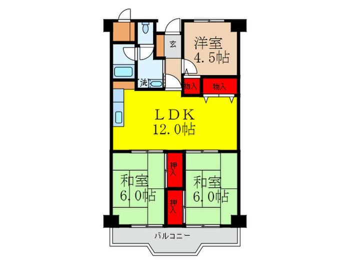 白川高層6号棟(3LDK/5階)の間取り写真