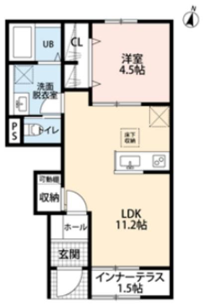 リーブルファイン三郷半田II(1LDK/1階)の間取り写真