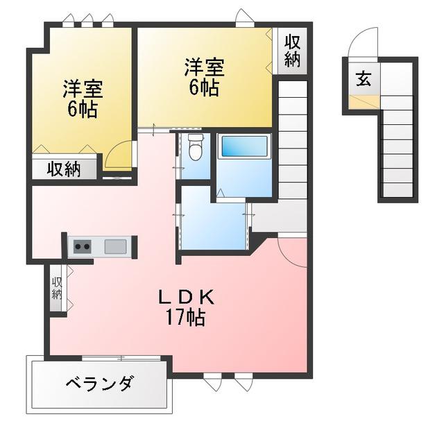 TO RENT A ROOM(2LDK/2階)の間取り写真