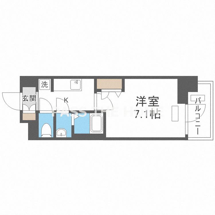 プレサンスOSAKA西中島リエゾン(1K/6階)の間取り写真