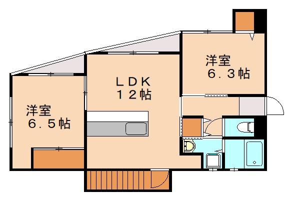 トライコード香椎駅東(2LDK/3階)の間取り写真
