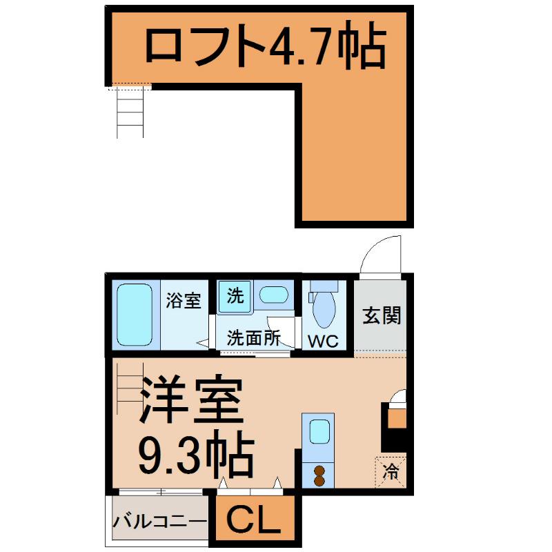 COCO STILE(1K/1階)の間取り写真