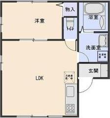 クローバーハウス(1LDK/1階)の間取り写真