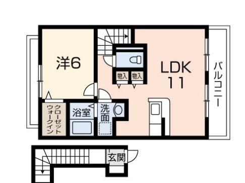 レジデンス白鳥(1LDK/2階)の間取り写真