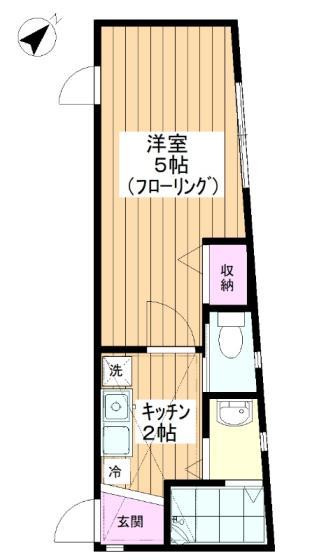 ライブリー平和台(1K/2階)の間取り写真
