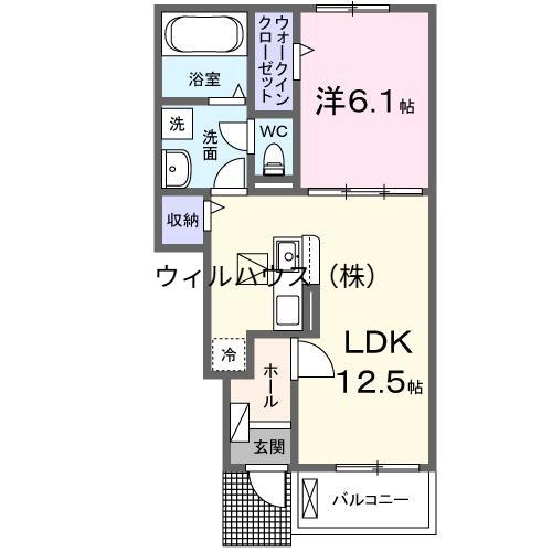 リヴィエール1(1LDK/1階)の間取り写真