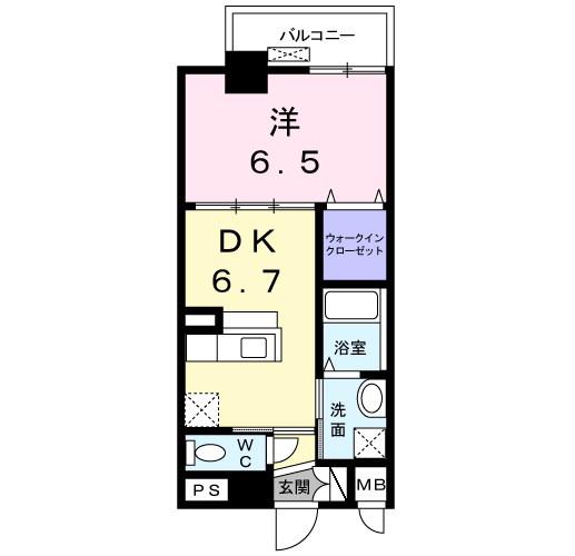 ルラーシュ西明石(1DK/4階)の間取り写真
