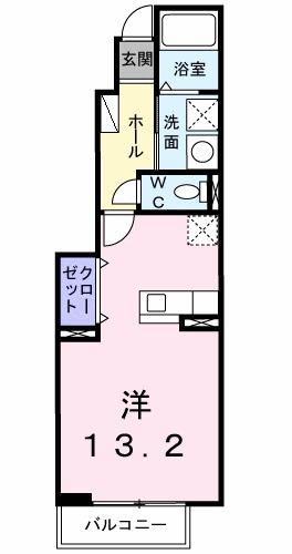 リヴェール喜(ワンルーム/1階)の間取り写真