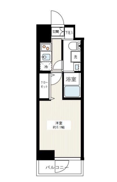 REALIZE千住大橋(1K/8階)の間取り写真