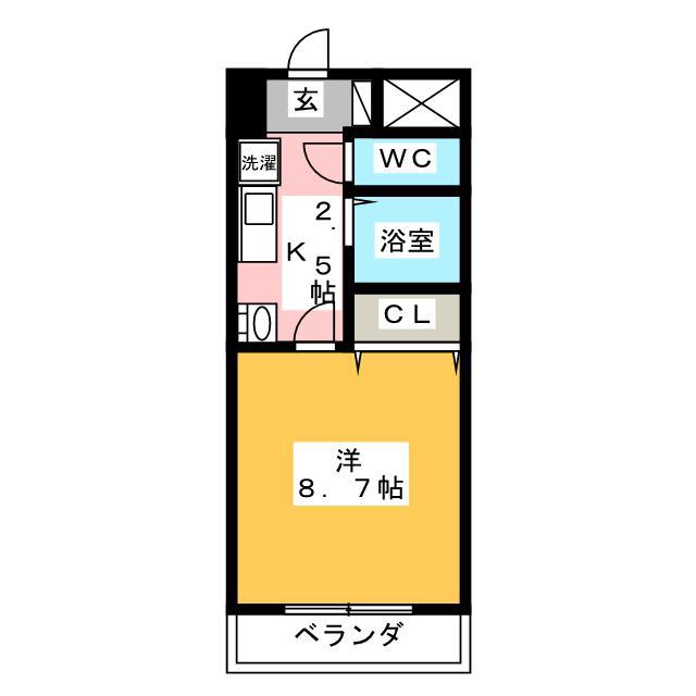 ルミエール青山VI(1K/7階)の間取り写真