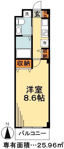 セフィール瑞江(1K/2階)の間取り写真