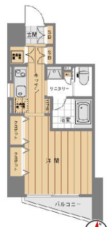 RISING PLACE秋葉原(1K/6階)の間取り写真