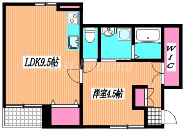 マンションオークラ境(1LDK/1階)の間取り写真