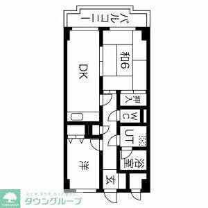 アブニール根岸(2DK/4階)の間取り写真
