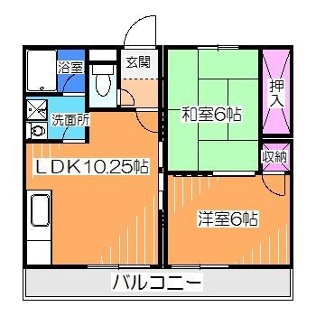 カステルヌォーボ(2LDK/1階)の間取り写真