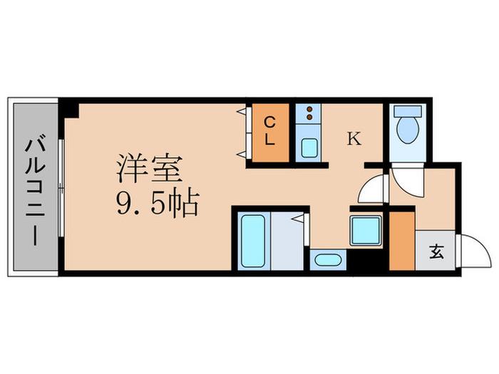 ヴァンヴェール(1K/2階)の間取り写真