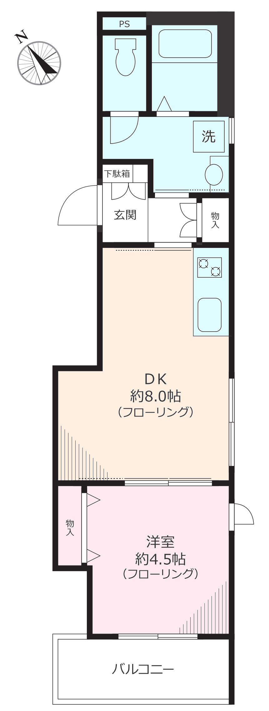 カーサ ラッゾ巣鴨(1DK/4階)の間取り写真