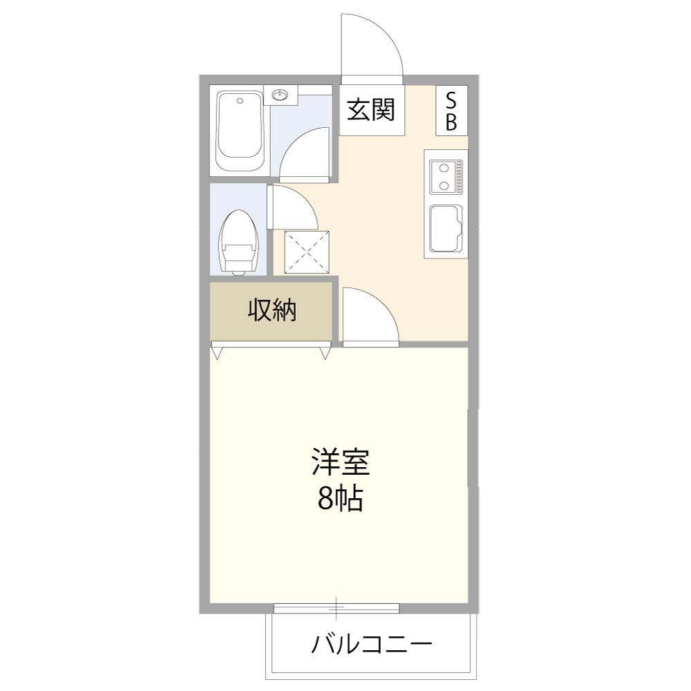 リブレ長坂 2号棟(1K/2階)の間取り写真