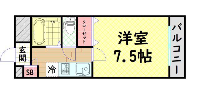 メゾンいこい(1K/3階)の間取り写真