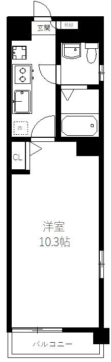 プリムヴェール四谷(1K/3階)の間取り写真