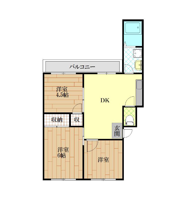 イータウン蔵本(3DK/3階)の間取り写真