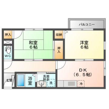 ヴィラッジオ守口(2DK/2階)の間取り写真