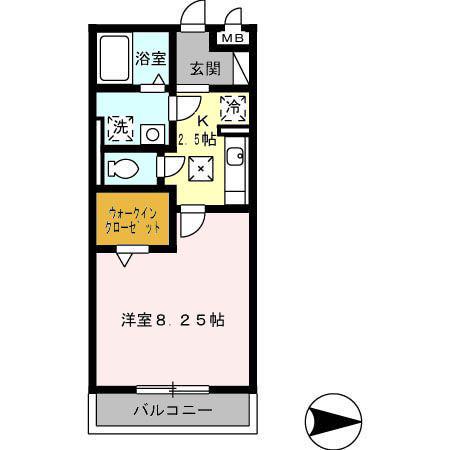 FAMILL TOMO(1K/1階)の間取り写真