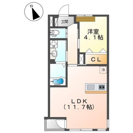 ブラッサムコート(1LDK/2階)の間取り写真