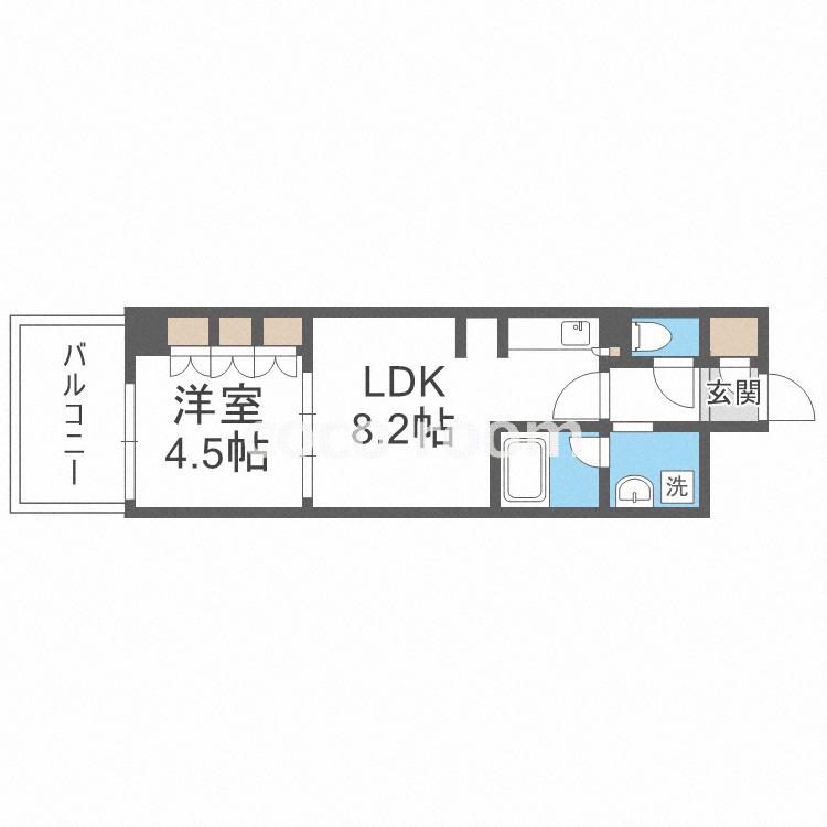 アーバネックス心斎橋(1LDK/7階)の間取り写真