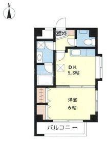 クレーテII篠崎(1DK/2階)の間取り写真