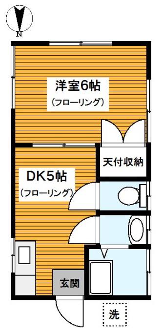 伊藤ハウス2(1DK/1階)の間取り写真