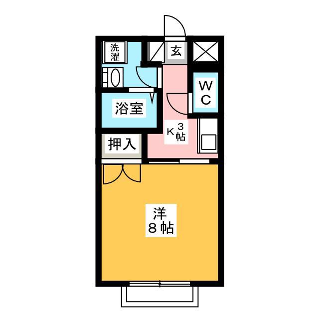 コーポみなもとや(1K/3階)の間取り写真