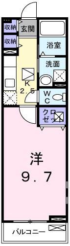 フレンズ(1K/1階)の間取り写真