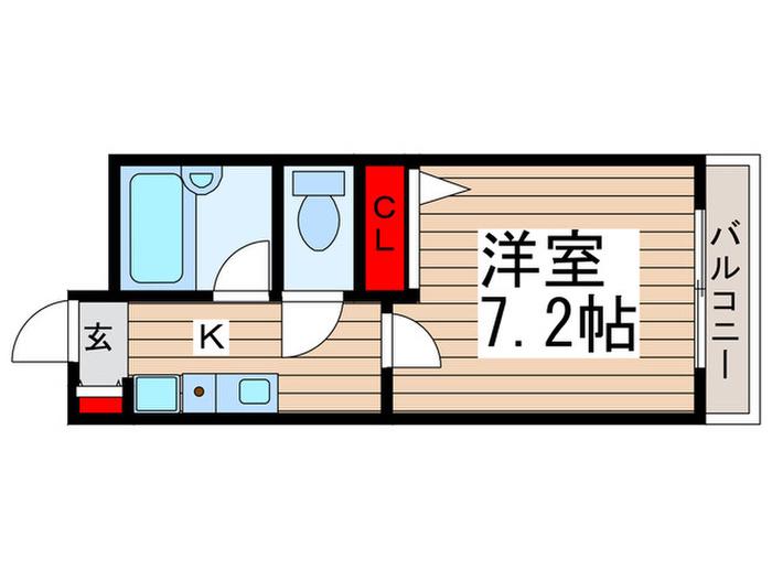 ローズガーデン カスタリア(1K/4階)の間取り写真