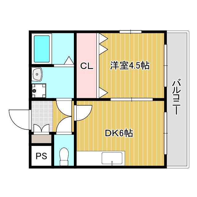 エクセルビュー(1DK/1階)の間取り写真