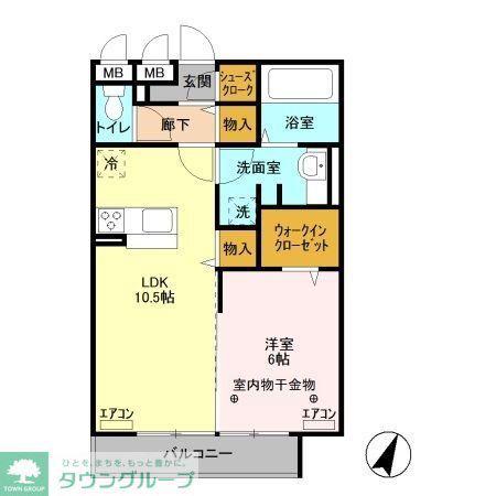ロイジェントパークスレイクタウン(1LDK/3階)の間取り写真