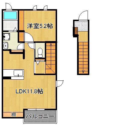 サニーヒル星和台(1LDK/2階)の間取り写真