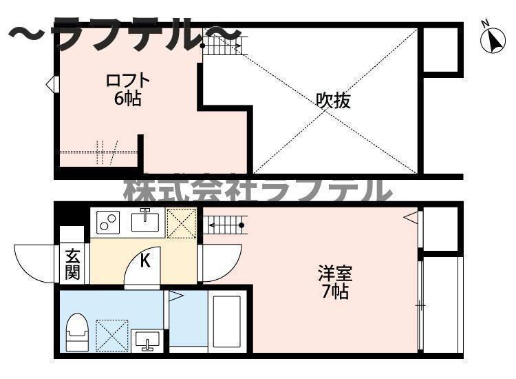 マクト上新井(1K/2階)の間取り写真