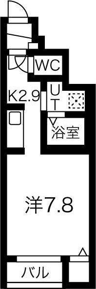 IDEA河原町(1K/1階)の間取り写真