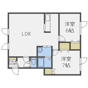 ピュア25(2LDK/1階)の間取り写真